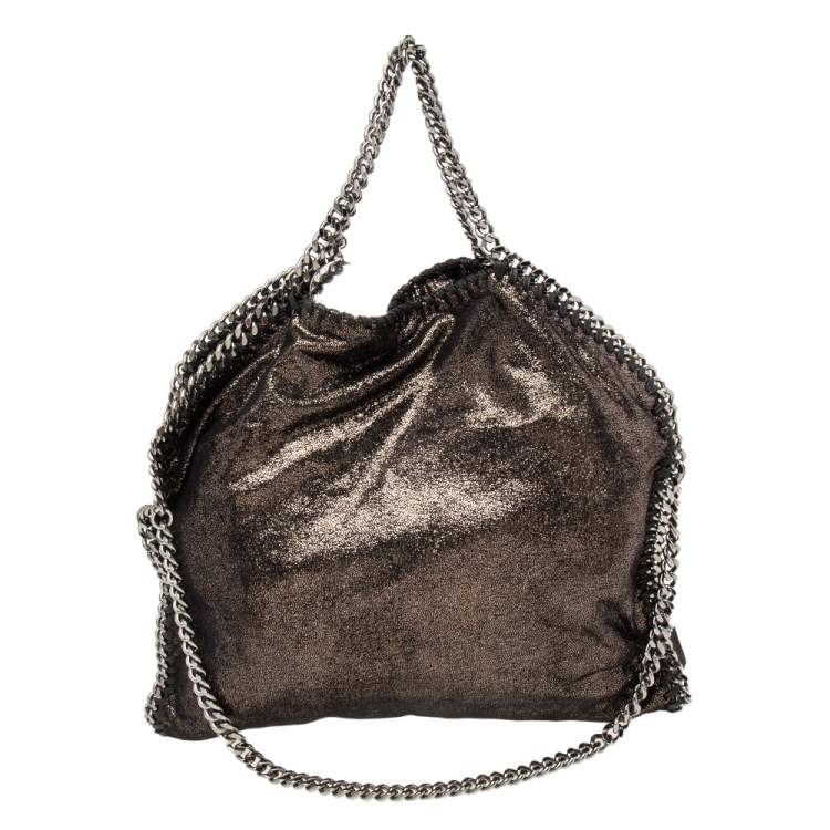 Pre Owned Stella McCartney Black/Silver Faux Suede Small Falabella Tote