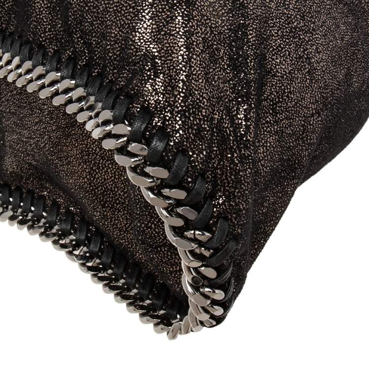 Pre Owned Stella McCartney Black/Silver Faux Suede Small Falabella Tote