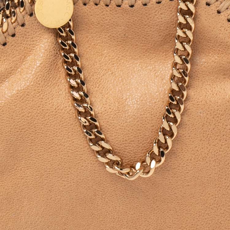 Pre Owned Stella McCartney Beige Faux Suede Tiny Falabella Tote 