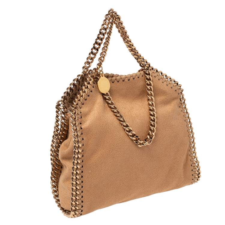 Pre Owned Stella McCartney Beige Faux Suede Tiny Falabella Tote 
