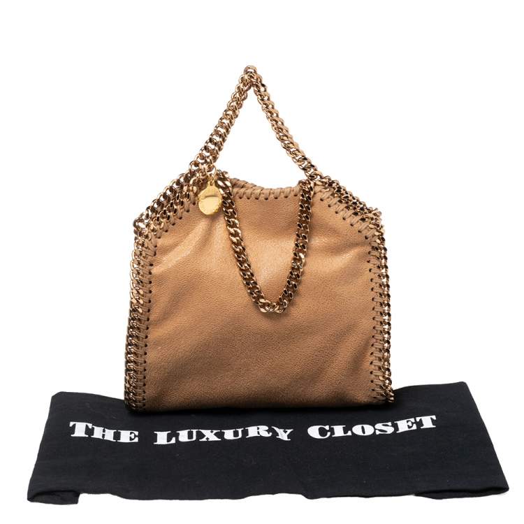 Pre Owned Stella McCartney Beige Faux Suede Tiny Falabella Tote 