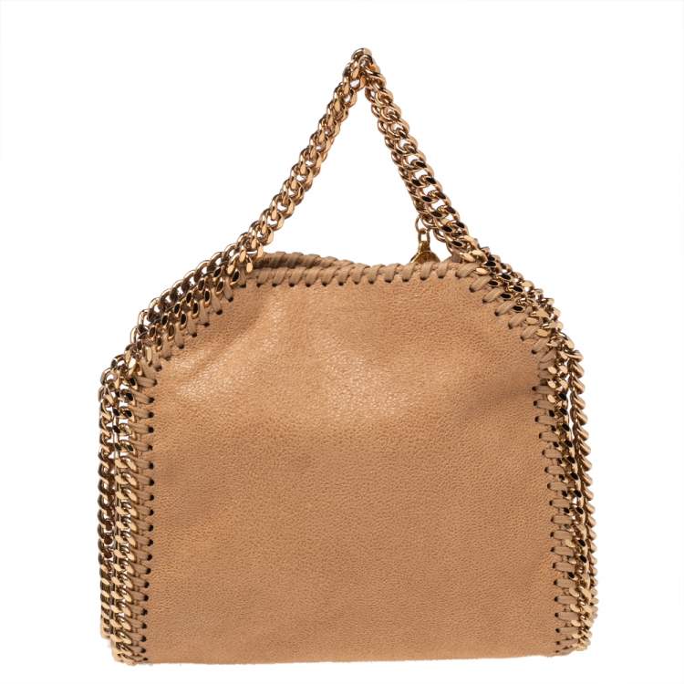 Pre Owned Stella McCartney Beige Faux Suede Tiny Falabella Tote 