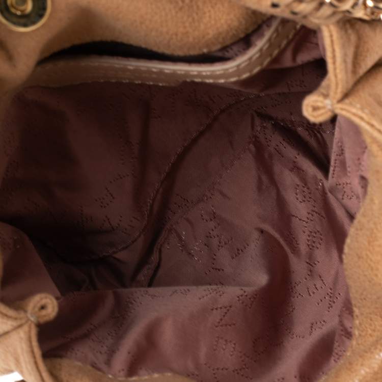 Pre Owned Stella McCartney Beige Faux Suede Tiny Falabella Tote 