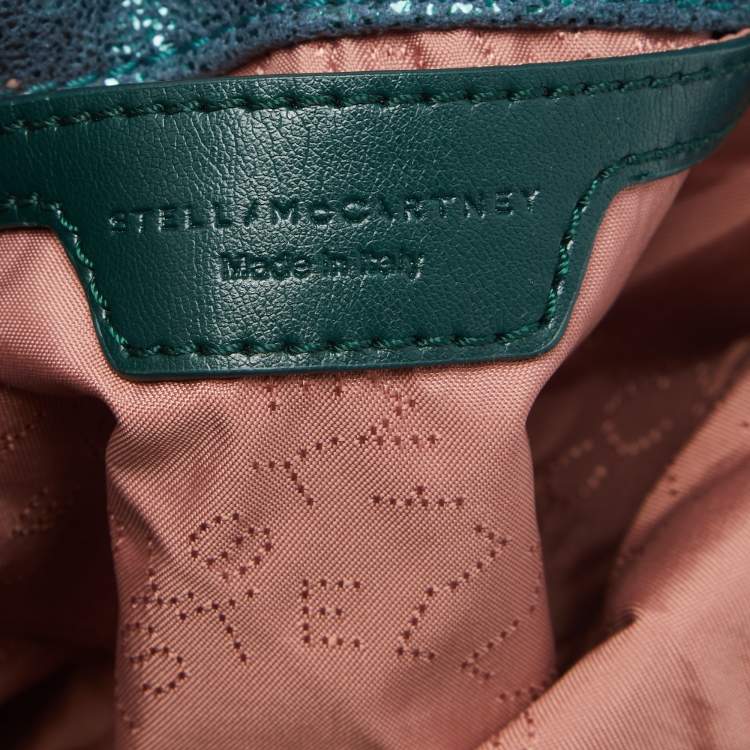 Pre Owned Stella McCartney Metallic Teal Faux Leather Tiny Falabella Shoulder Bag