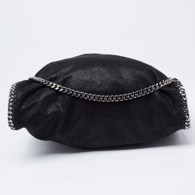 Pre Owned Stella McCartney Metallic Black Faux Suede Small Falabella Tote