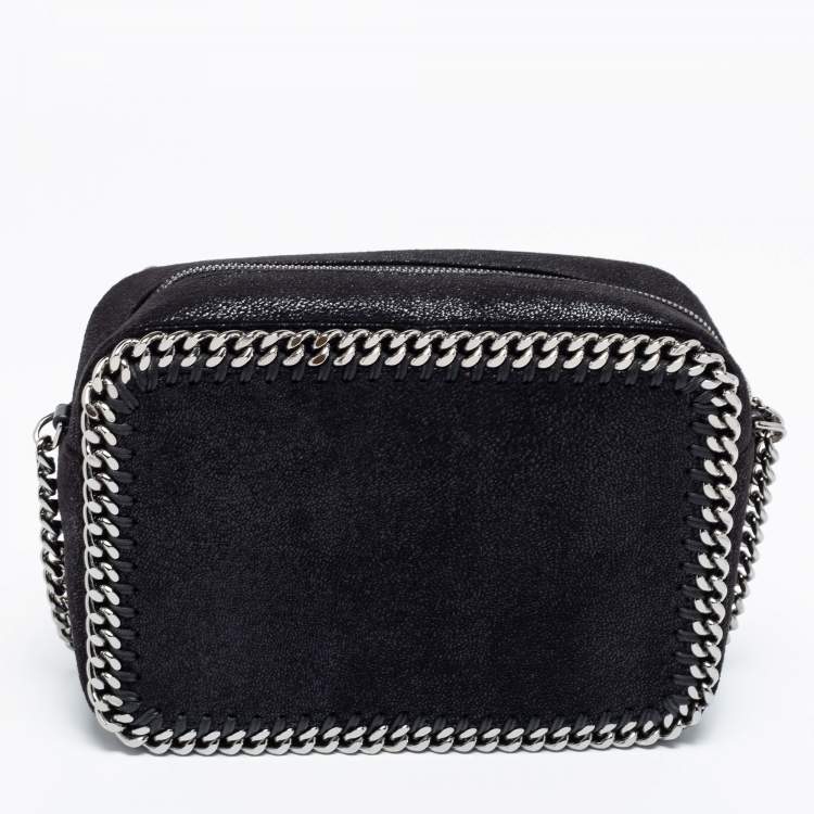 Pre Owned Stella McCartney Black Faux Leather Falabella Camera Bag
