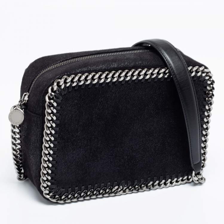 Pre Owned Stella McCartney Black Faux Leather Falabella Camera Bag