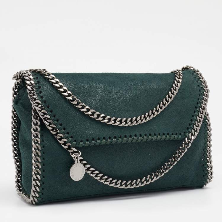 Pre Owned Stella McCartney Green Faux Leather Falabella Crossbody Bag