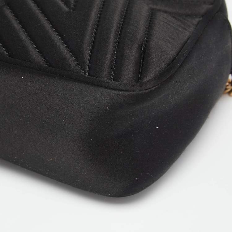 Pre Owned Stella McCartney Black Satin Stella Star Camera Crossbody Bag