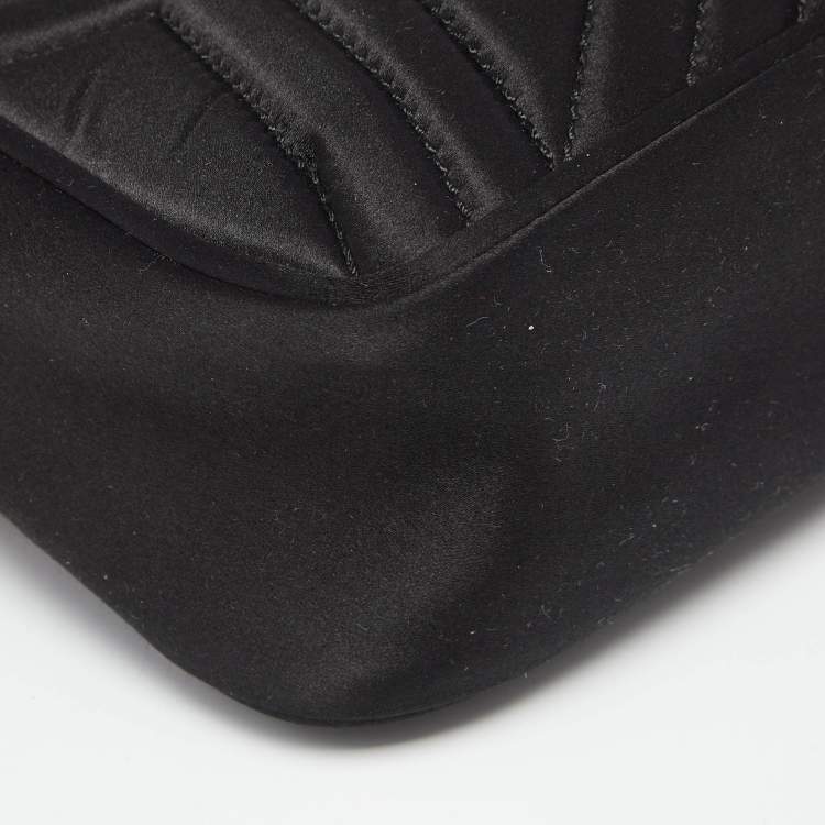 Pre Owned Stella McCartney Black Satin Stella Star Camera Crossbody Bag