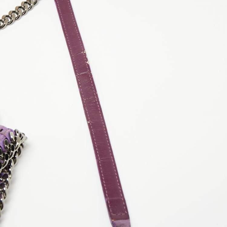مملوكة مسبقًا Stella McCartney Purple Faux Suede Falabella Flap Shoulder Bag