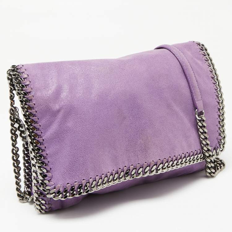 مملوكة مسبقًا Stella McCartney Purple Faux Suede Falabella Flap Shoulder Bag