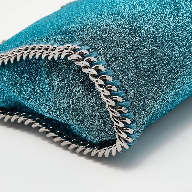 Pre Owned Stella McCartney Metallic Blue Shimmer Fabric Falabella Tote