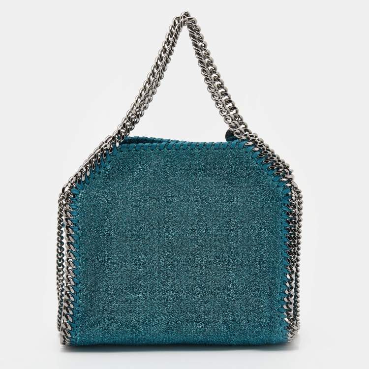 Pre Owned Stella McCartney Metallic Blue Shimmer Fabric Falabella Tote