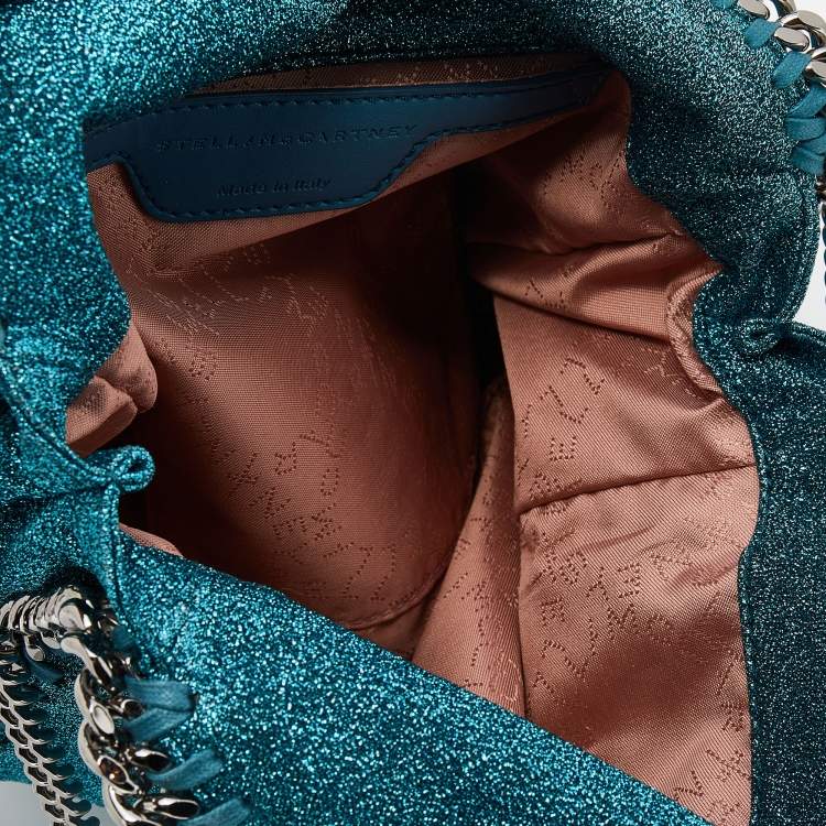 Pre Owned Stella McCartney Metallic Blue Shimmer Fabric Falabella Tote