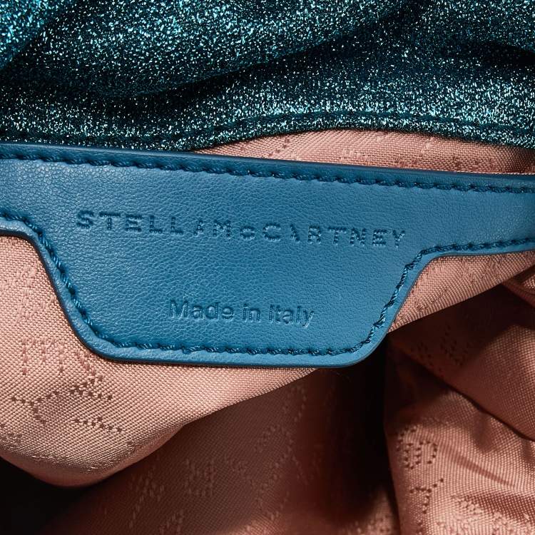 Pre Owned Stella McCartney Metallic Blue Shimmer Fabric Falabella Tote
