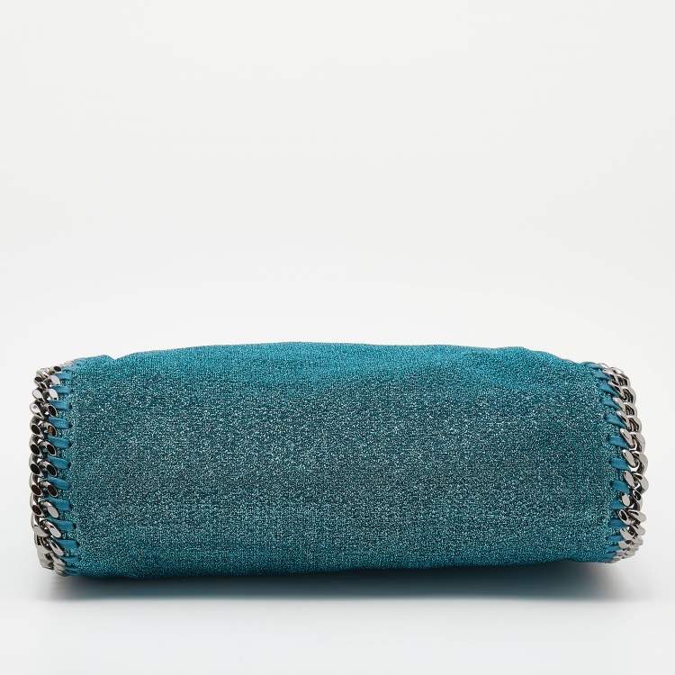 Pre Owned Stella McCartney Metallic Blue Shimmer Fabric Falabella Tote
