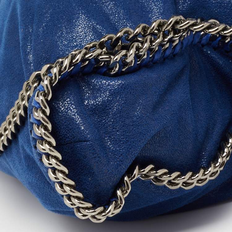 Pre Owned Stella McCartney Blue Faux Suede Falabella Tote