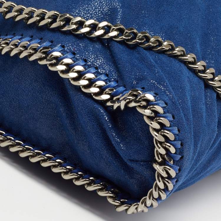 Pre Owned Stella McCartney Blue Faux Suede Falabella Tote