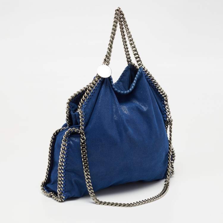 Pre Owned Stella McCartney Blue Faux Suede Falabella Tote