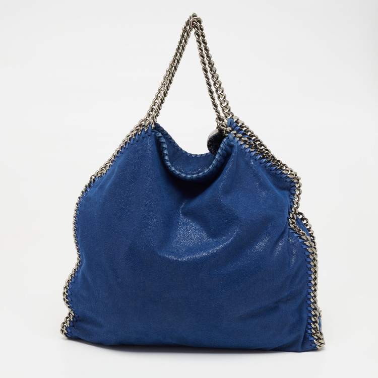 Pre Owned Stella McCartney Blue Faux Suede Falabella Tote