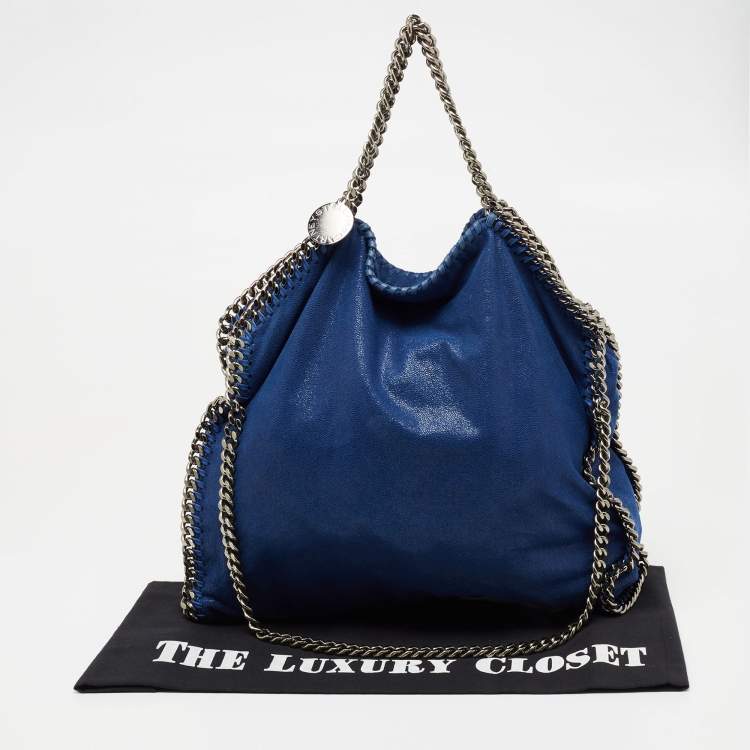 Pre Owned Stella McCartney Blue Faux Suede Falabella Tote