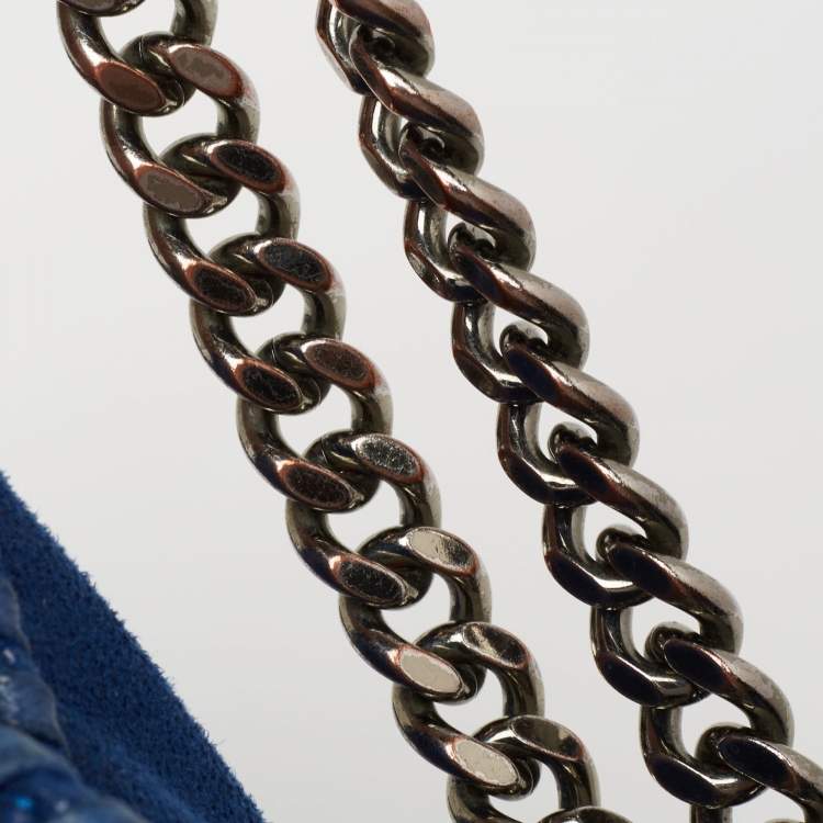 Pre Owned Stella McCartney Blue Faux Suede Falabella Tote