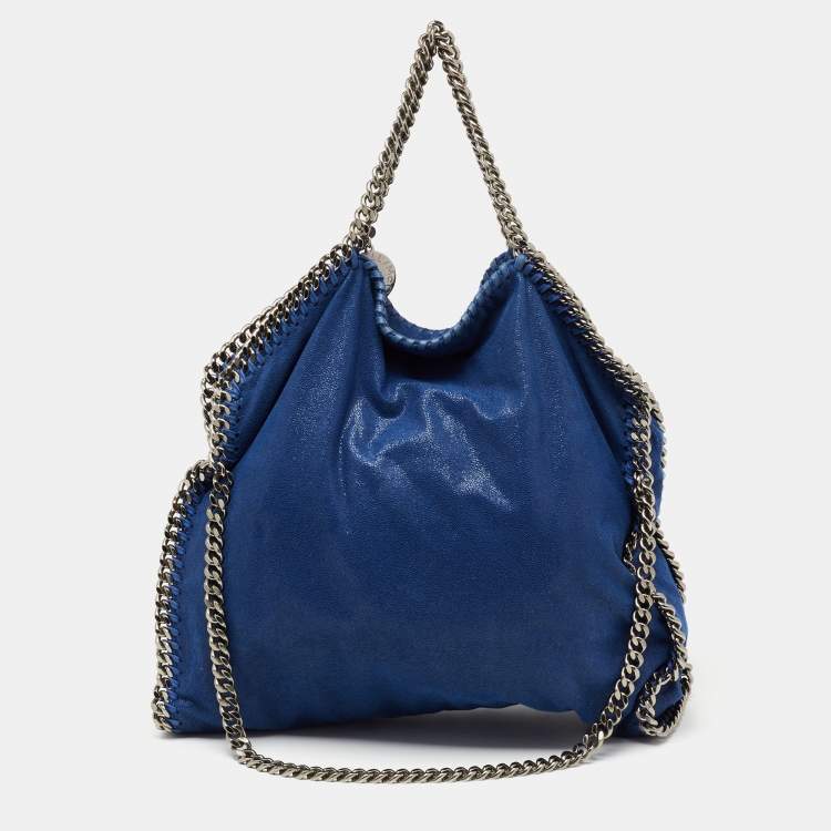 Pre Owned Stella McCartney Blue Faux Suede Falabella Tote