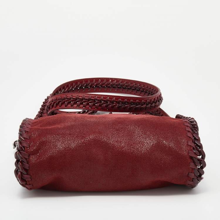 Pre Owned Stella McCartney Red Faux Leather Shaggy Deer Mini Candy Falabella Tote