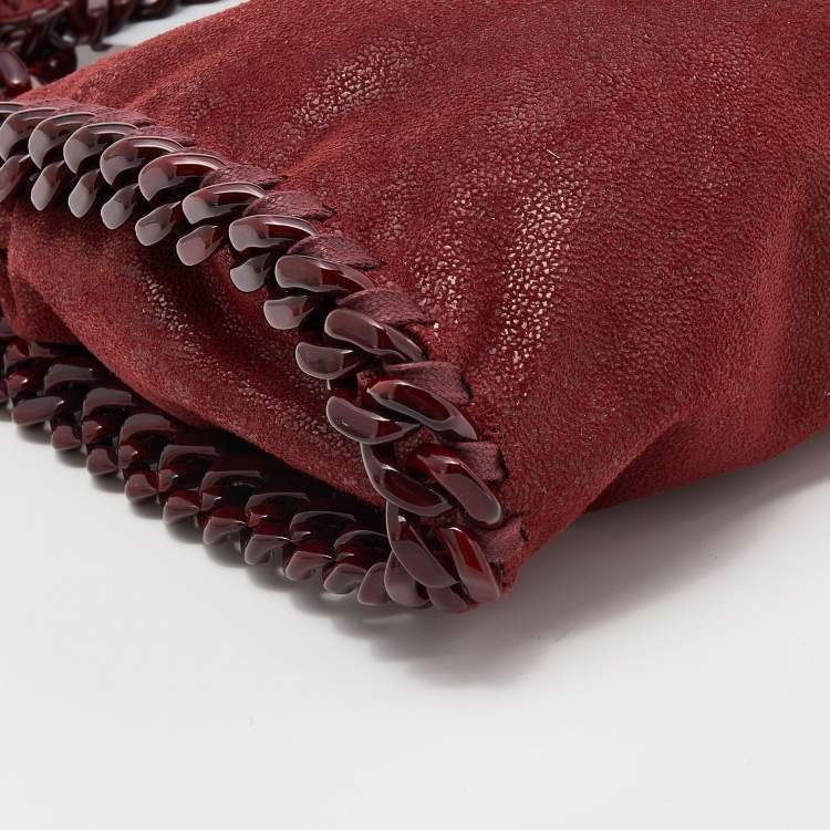Pre Owned Stella McCartney Red Faux Leather Shaggy Deer Mini Candy Falabella Tote