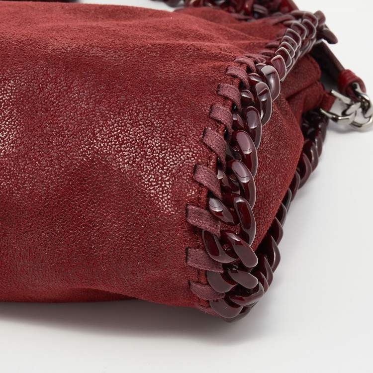 Pre Owned Stella McCartney Red Faux Leather Shaggy Deer Mini Candy Falabella Tote