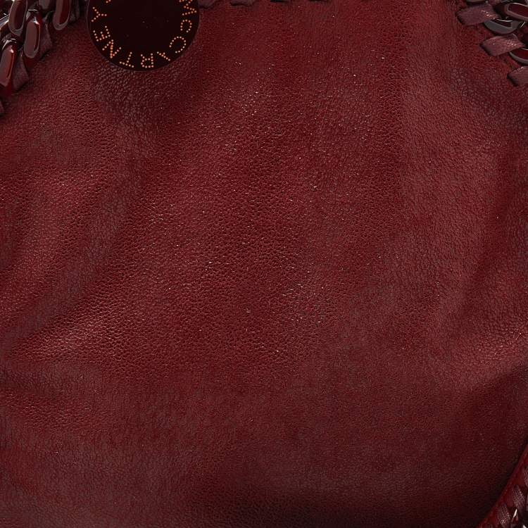 Pre Owned Stella McCartney Red Faux Leather Shaggy Deer Mini Candy Falabella Tote
