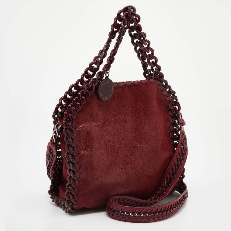 Pre Owned Stella McCartney Red Faux Leather Shaggy Deer Mini Candy Falabella Tote