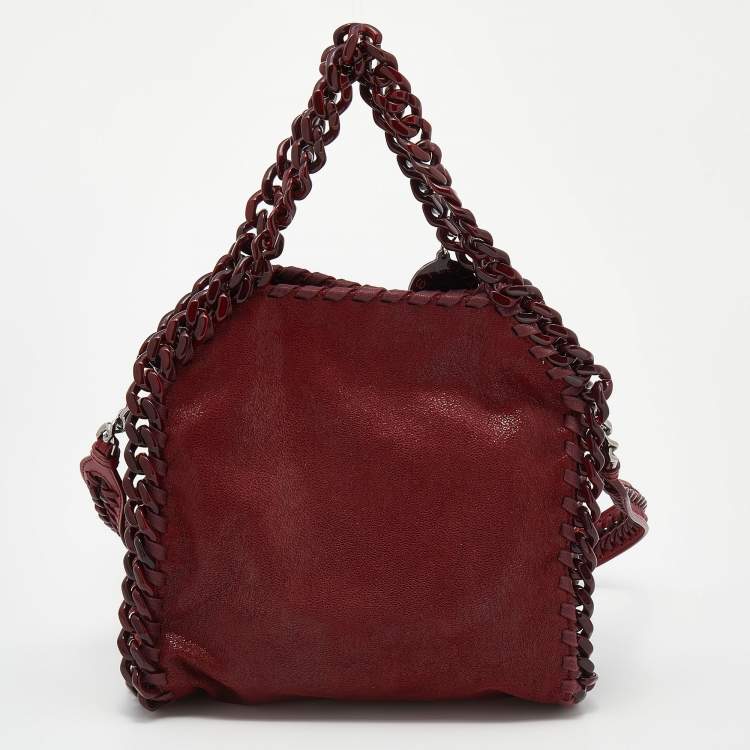 Pre Owned Stella McCartney Red Faux Leather Shaggy Deer Mini Candy Falabella Tote