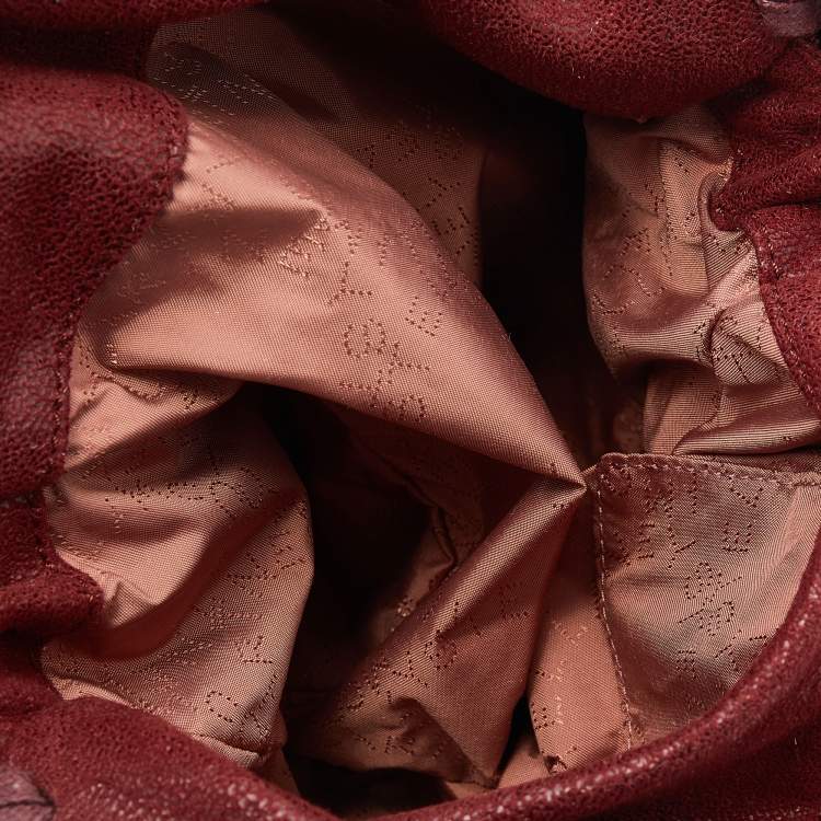 Pre Owned Stella McCartney Red Faux Leather Shaggy Deer Mini Candy Falabella Tote