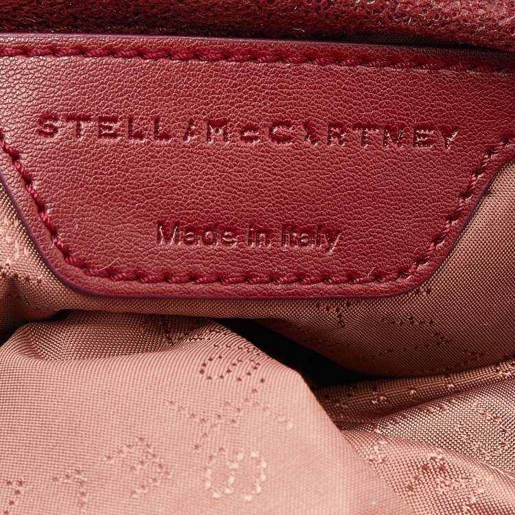 Pre Owned Stella McCartney Red Faux Leather Shaggy Deer Mini Candy Falabella Tote