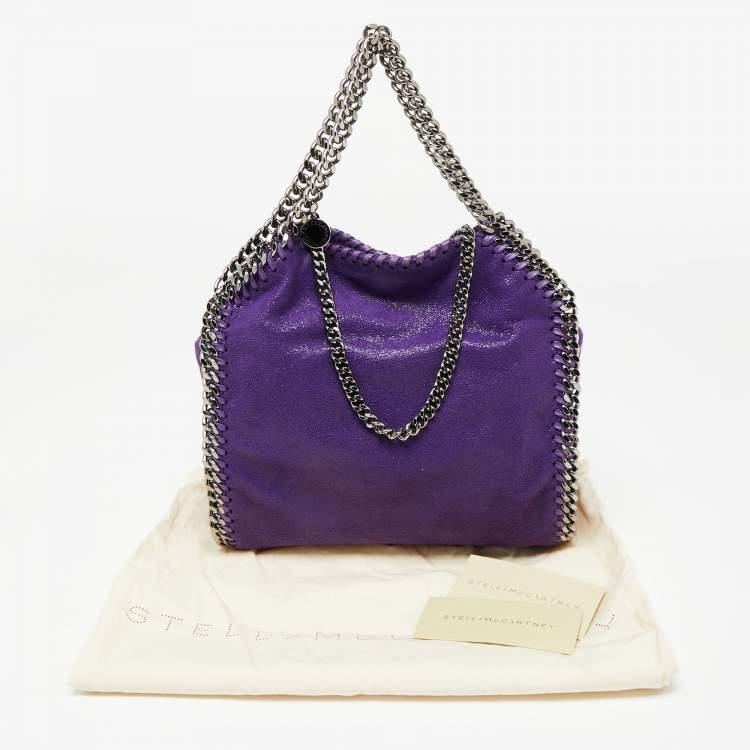 Pre Owned Stella McCartney Purple Faux Leather Mini Falabella Tote