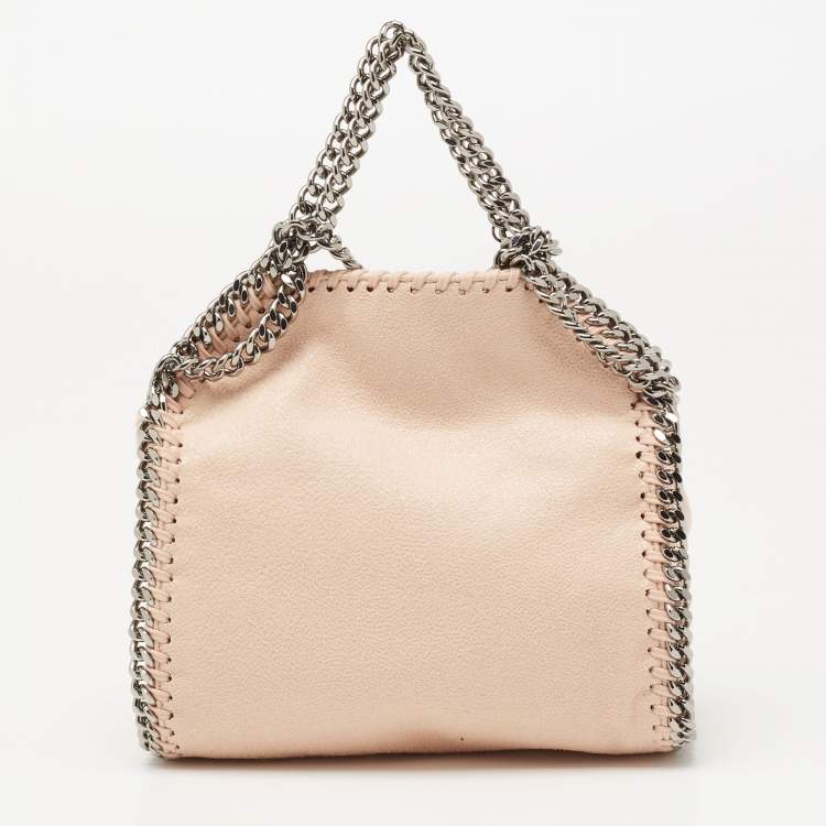 Pre Owned Stella McCartney Beige Faux Suede Tiny Falabella Tote 