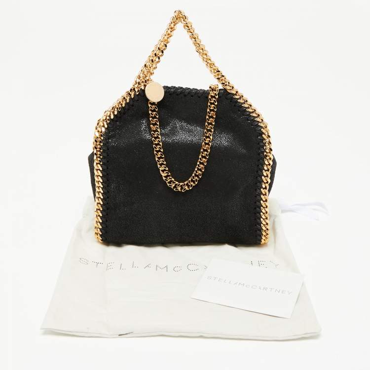 Pre Owned Stella McCartney Black Faux Suede Tiny Falabella Tote  
