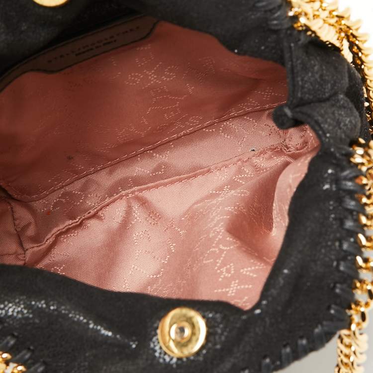 Pre Owned Stella McCartney Black Faux Suede Tiny Falabella Tote  