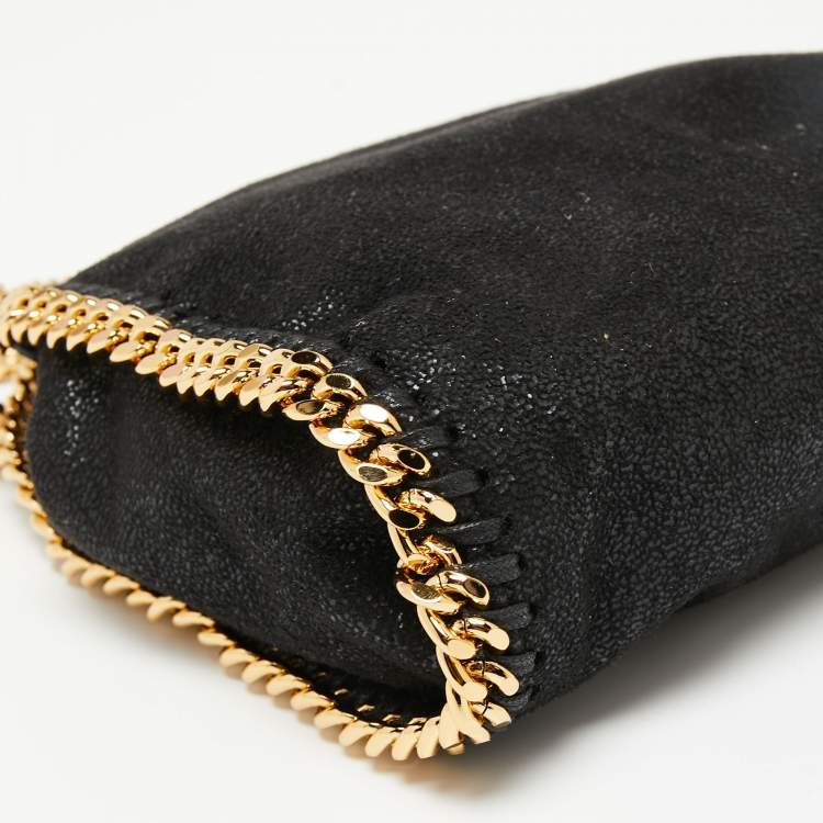 Pre Owned Stella McCartney Black Faux Suede Tiny Falabella Tote  