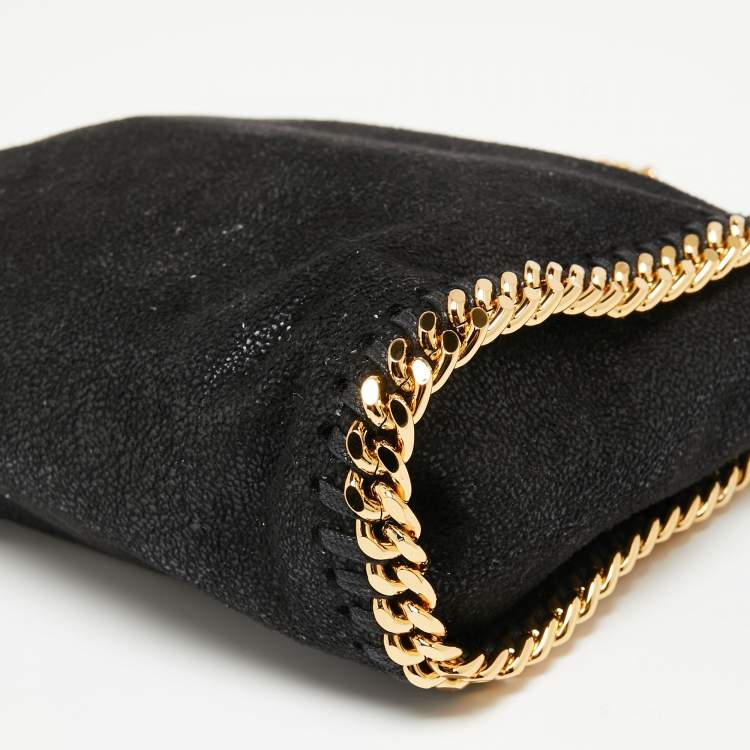 Pre Owned Stella McCartney Black Faux Suede Tiny Falabella Tote  