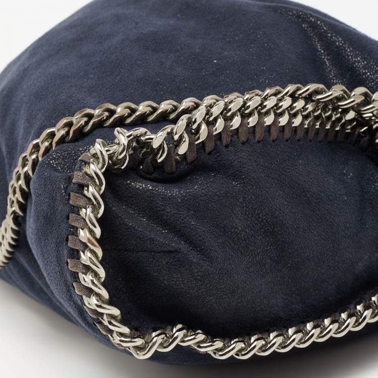 Pre Owned Stella McCartney Navy Blue Faux Leather Small Falabella Tote