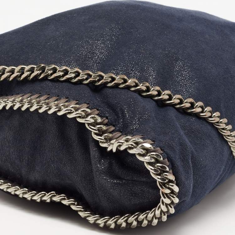 Pre Owned Stella McCartney Navy Blue Faux Leather Small Falabella Tote