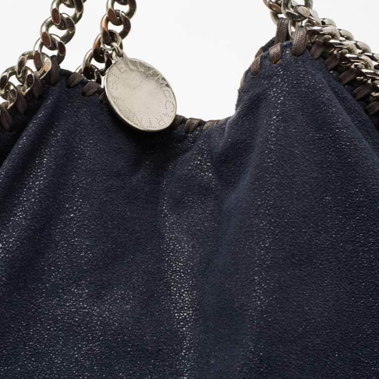 Pre Owned Stella McCartney Navy Blue Faux Leather Small Falabella Tote