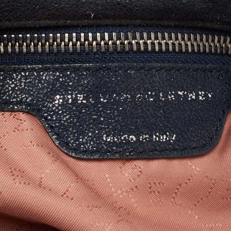 Pre Owned Stella McCartney Navy Blue Faux Leather Small Falabella Tote