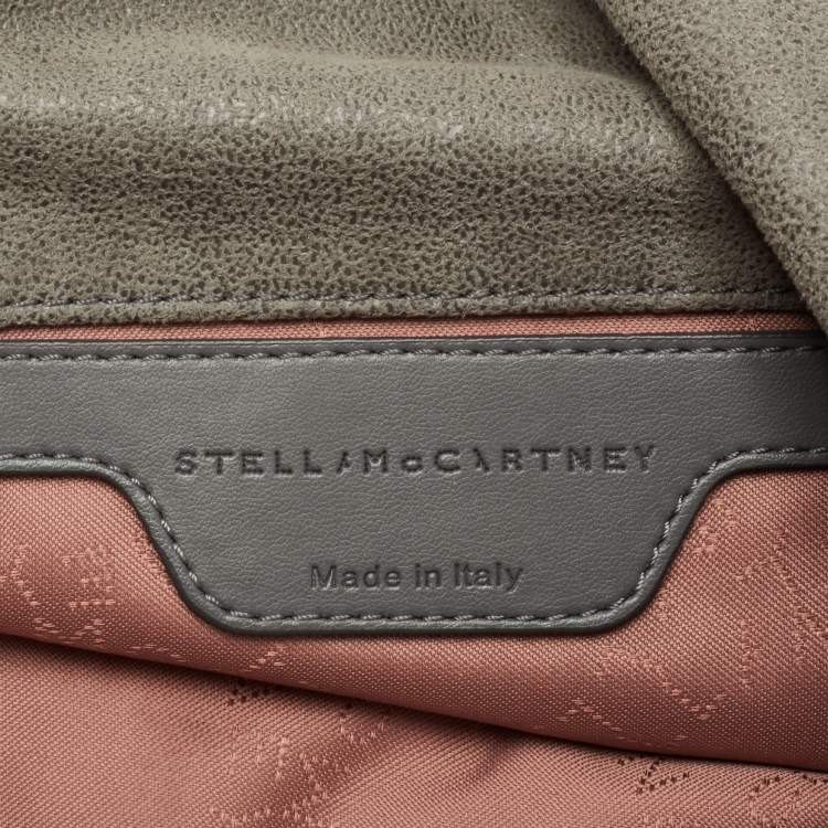 Pre Owned Stella McCartney Grey Faux Leather Falabella Flap Shoulder Bag