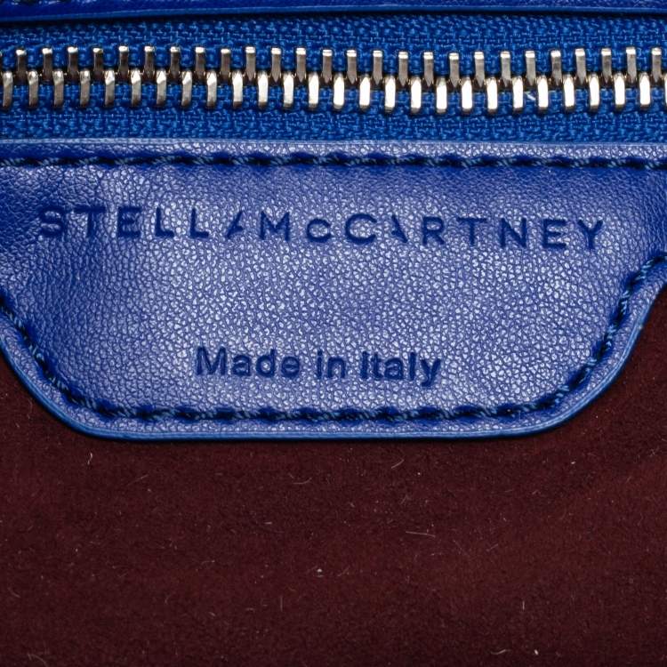 Pre Owned Stella McCartney Blue Quilted Faux Suede Medium Beckett Chain Bag