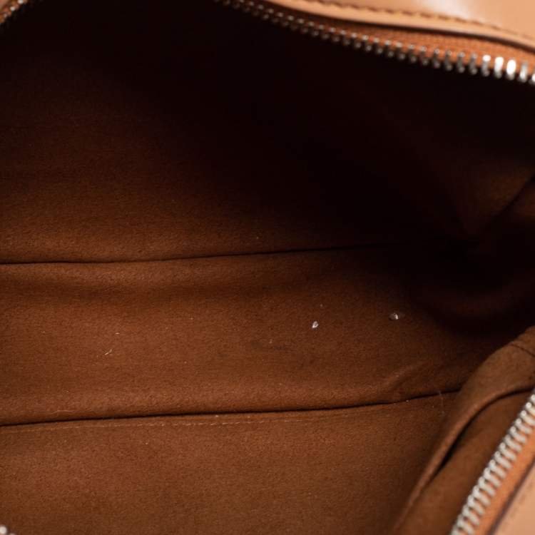 مملوكة مسبقًا Stella McCartney Brown Faux Leather Perforated Logo Mini Camera Bag