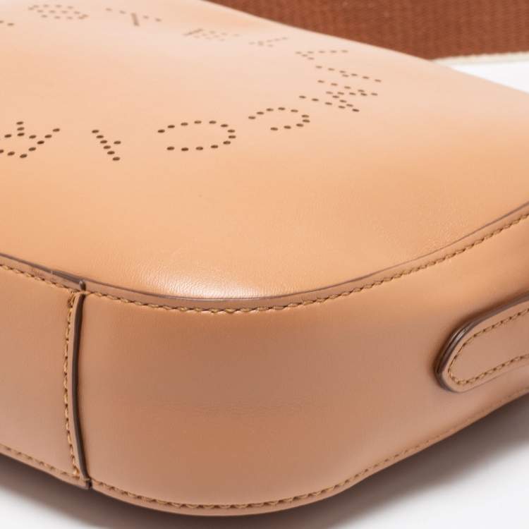 مملوكة مسبقًا Stella McCartney Brown Faux Leather Perforated Logo Mini Camera Bag